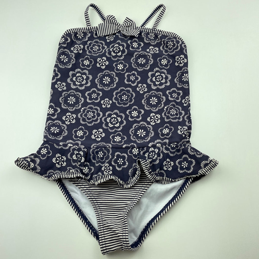 Girls Target, navy & white swim one-piece, FUC, size 6,  