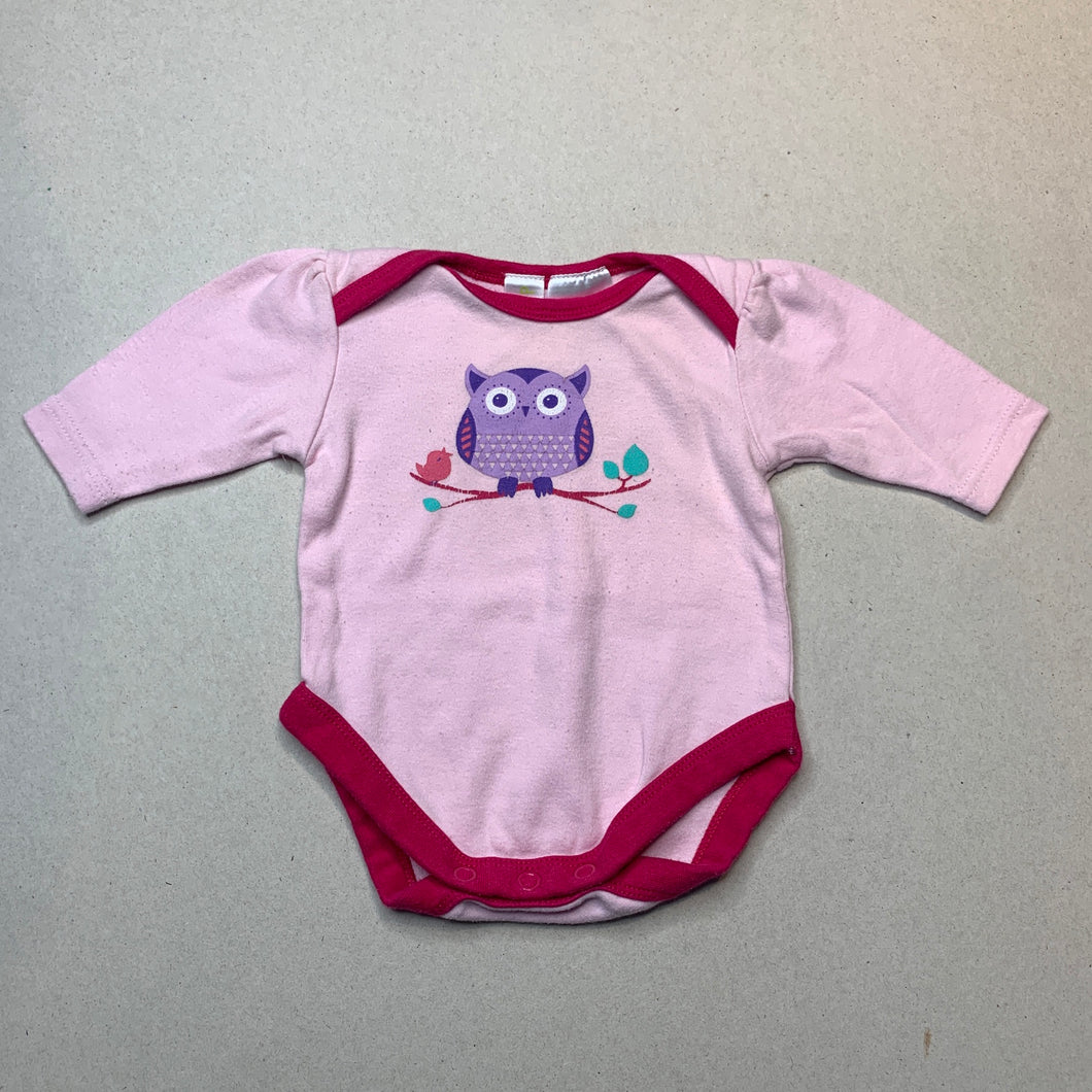 Girls Dymples, cotton bodysuit / romper, owl, FUC, size 0000,  