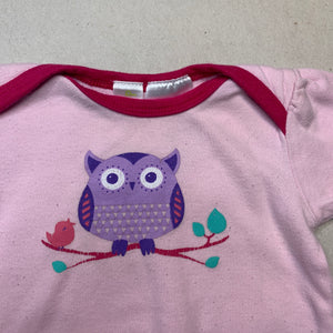 Girls Dymples, cotton bodysuit / romper, owl, FUC, size 0000,  