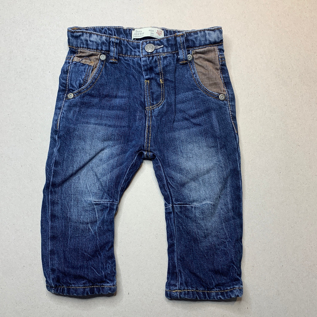 Boys Zara, lined denim jeans, adjustable, GUC, size 0,  