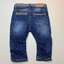 Load image into Gallery viewer, Boys Zara, lined denim jeans, adjustable, GUC, size 0,  