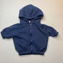 Load image into Gallery viewer, Boys Baby Berry, navy fleece lined zip hoodie sweater, FUC, size 000,  