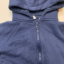 Load image into Gallery viewer, Boys Baby Berry, navy fleece lined zip hoodie sweater, FUC, size 000,  