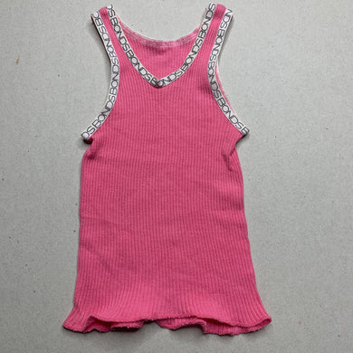 Girls Bonds, pink ribbed cotton singlet top, GUC, size 00,  