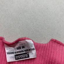 Load image into Gallery viewer, Girls Bonds, pink ribbed cotton singlet top, GUC, size 00,  