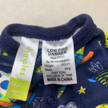 Load image into Gallery viewer, unisex Dymples, cotton coverall / romper, space, FUC, size 0000,  