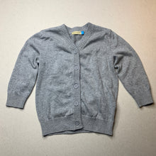Load image into Gallery viewer, unisex Lily &amp; Dan, grey knitted cotton cardigan / sweater, EUC, size 1,  