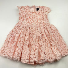 Load image into Gallery viewer, Girls Bardot Junior, lined floral lace party dress, FUC, size 1, L: 41cm