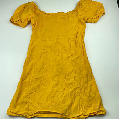Girls Anko, yellow cotton casual dress, EUC, size 12, L: 68cm
