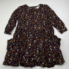Load image into Gallery viewer, Girls Mango, lightweight floral long sleeve dress, GUC, size 4, L: 53cm