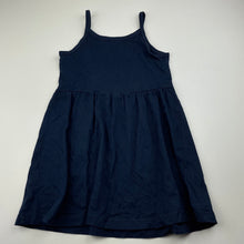 Load image into Gallery viewer, Girls Anko, navy cotton casual summer dress, GUC, size 4, L: 54cm