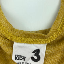 Load image into Gallery viewer, Girls Cotton On, mustard lightweight stretchy long sleeve dress, GUC, size 3, L: 53cm