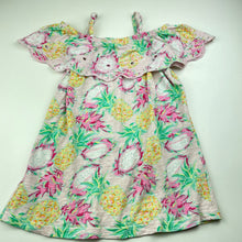 Load image into Gallery viewer, Girls Pumpkin Patch, cotton summer dress, pineapples, GUC, size 5, L: 57cm