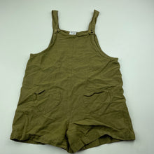 Load image into Gallery viewer, Girls Anko, khaki linen blend overalls / shortalls, FUC, size 6,  