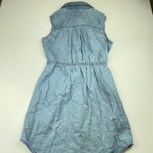 Load image into Gallery viewer, Girls Anko, chambray cotton casual shirt dress, FUC, size 10, L: 66cm