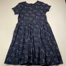 Load image into Gallery viewer, Girls Anko, navy cotton casual dress, unicorns, GUC, size 7, L: 63cm