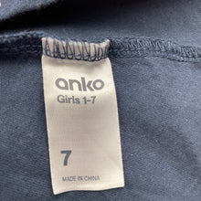 Load image into Gallery viewer, Girls Anko, navy cotton casual dress, unicorns, GUC, size 7, L: 63cm