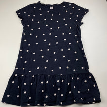 Load image into Gallery viewer, Girls Target, navy &amp; white spot cotton dress, GUC, size 10, L: 65cm