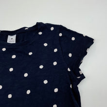 Load image into Gallery viewer, Girls Target, navy &amp; white spot cotton dress, GUC, size 10, L: 65cm