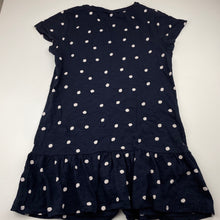 Load image into Gallery viewer, Girls Target, navy &amp; white spot cotton dress, GUC, size 10, L: 65cm