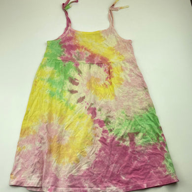 Girls Mango, tie dyed cotton summer dress, GUC, size 6, L: 63cm