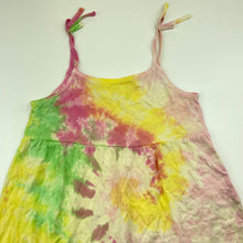 Load image into Gallery viewer, Girls Mango, tie dyed cotton summer dress, GUC, size 6, L: 63cm