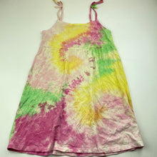 Load image into Gallery viewer, Girls Mango, tie dyed cotton summer dress, GUC, size 6, L: 63cm