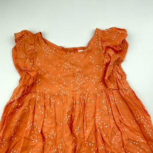 Girls Anko, orange lightweight casual dress, EUC, size 6, L: 60cm