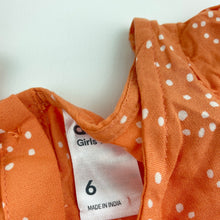 Load image into Gallery viewer, Girls Anko, orange lightweight casual dress, EUC, size 6, L: 60cm