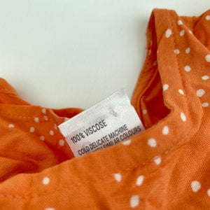 Girls Anko, orange lightweight casual dress, EUC, size 6, L: 60cm