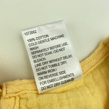 Load image into Gallery viewer, Girls Mango, yellow crinkle cotton dress, EUC, size 6, L: 62cm