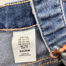 Load image into Gallery viewer, Girls H&amp;M, stretch denim overalls / shortalls, EUC, size 11,  