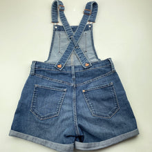 Load image into Gallery viewer, Girls H&amp;M, stretch denim overalls / shortalls, EUC, size 11,  
