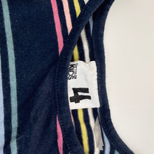 Load image into Gallery viewer, Girls Cotton On, navy stripe cotton casual dress, GUC, size 4, L: 54cm at front