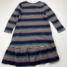 Load image into Gallery viewer, Girls Cotton On, navy stripe cotton casual dress, GUC, size 4, L: 54cm at front