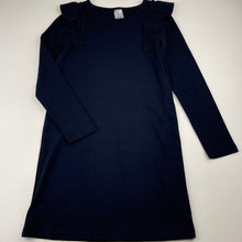 Load image into Gallery viewer, Girls Target, navy stretchy long sleeve dress, EUC, size 7, L: 68cm