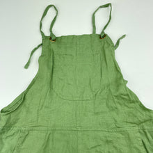 Load image into Gallery viewer, Girls Mango, green linen blend overalls / shortalls, GUC, size 8,  