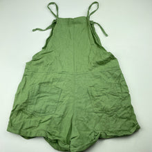 Load image into Gallery viewer, Girls Mango, green linen blend overalls / shortalls, GUC, size 8,  