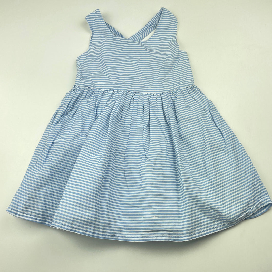 Girls H&T, lined lightweight cotton summer dress, GUC, size 1, L: 42cm