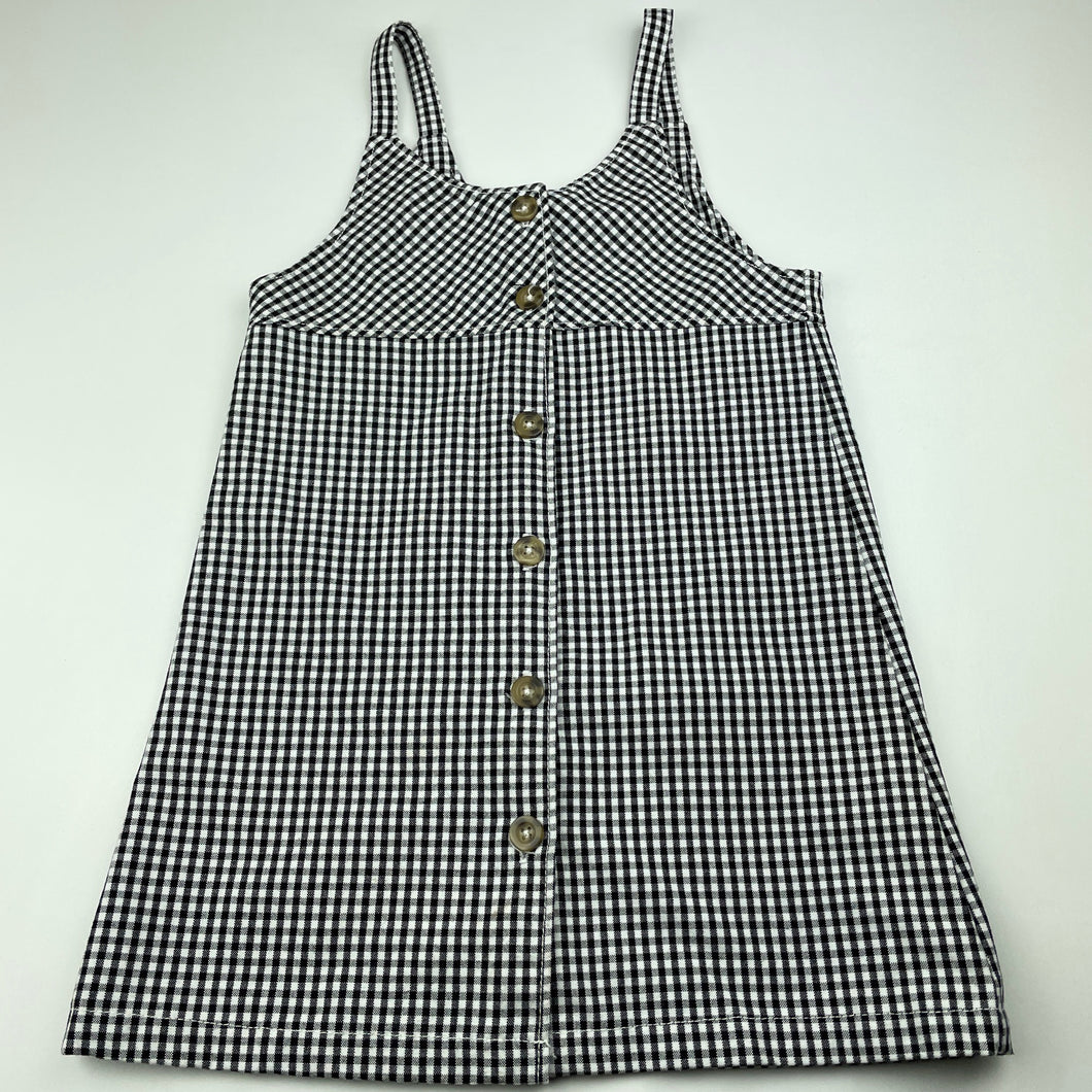 Girls Cotton On, black & white check casual dress, EUC, size 4, L: 56cm