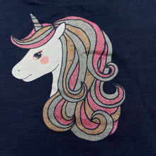 Load image into Gallery viewer, Girls KID, navy cotton casual dress, unicorn, FUC, size 3, L: 47cm