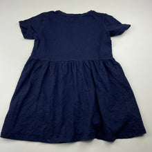 Load image into Gallery viewer, Girls KID, navy cotton casual dress, unicorn, FUC, size 3, L: 47cm