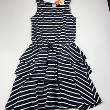 Load image into Gallery viewer, Girls Target, navy stripe soft cotton dress, NEW, size 7, L: 70cm