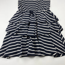 Load image into Gallery viewer, Girls Target, navy stripe soft cotton dress, NEW, size 7, L: 70cm