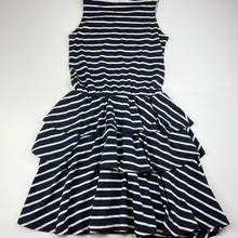 Load image into Gallery viewer, Girls Target, navy stripe soft cotton dress, NEW, size 7, L: 70cm