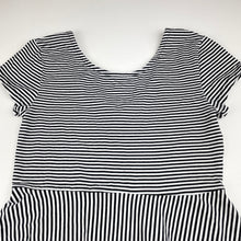 Load image into Gallery viewer, Girls Target, stretchy black &amp; white stripe casual dress, GUC, size 10, L: 70cm