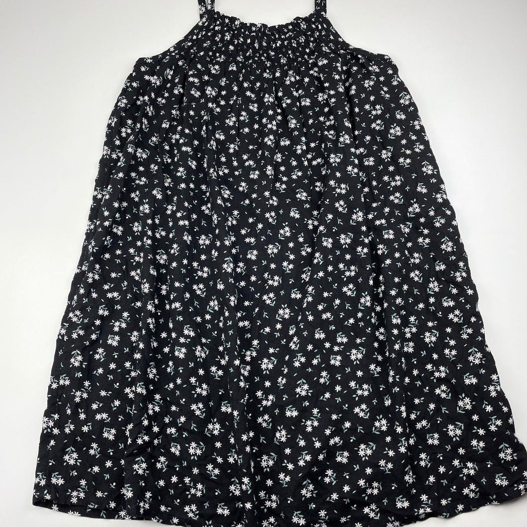 Girls Target, floral viscose/linen summer dress, EUC, size 12, L: 76cm