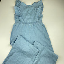 Load image into Gallery viewer, Girls Anko, chambray cotton ruffle jumpsuit, EUC, size 7,  