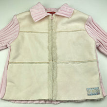 Load image into Gallery viewer, Girls Guess, knitted cotton and faux suede sweater / jacket, FUC, size 6,  