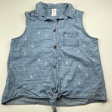 Load image into Gallery viewer, Girls Target, chambray cotton tie front shirt / top, GUC, size 12,  